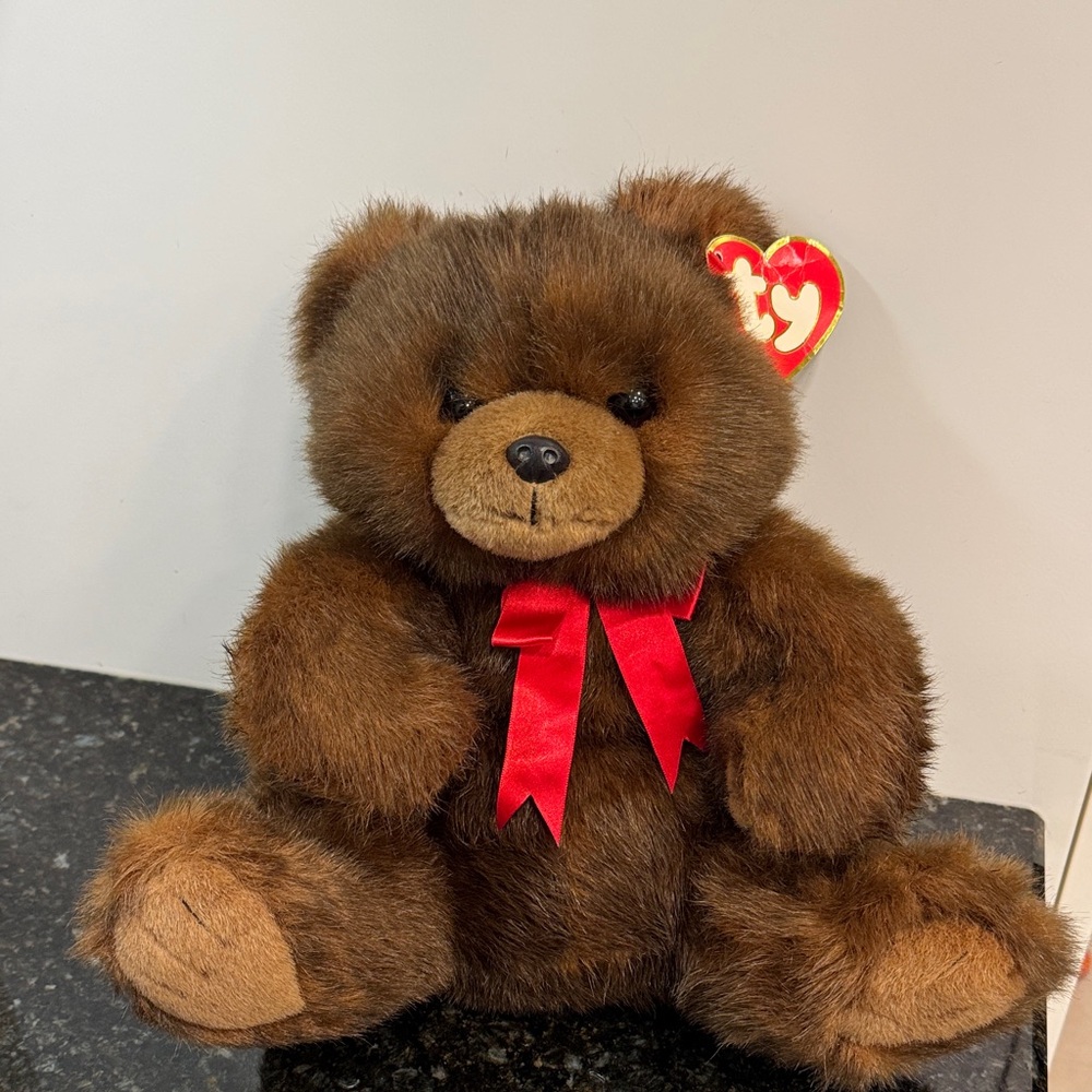 VIntage TY  1990 Brown Teddy Bear McGee 13”Plush Soft Toy Stuffed Animal